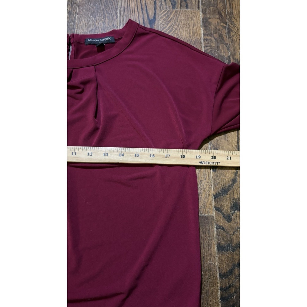Banana Republic Womens Burgundy Long Sleeve Crew Neck Top Size Small - Picture 3 of 5